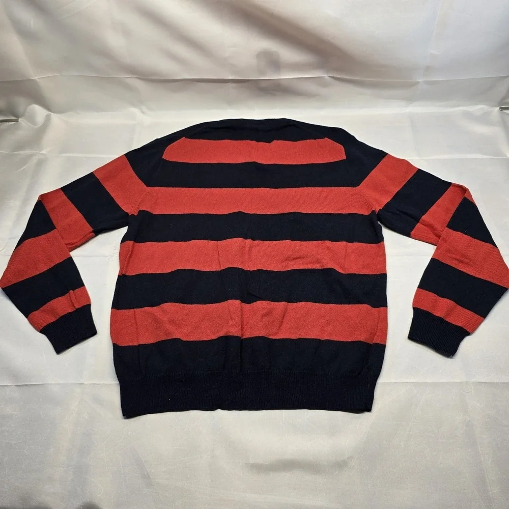 J Crew Cashmere Blend Sweater XL  Men Striped V‎ Neck